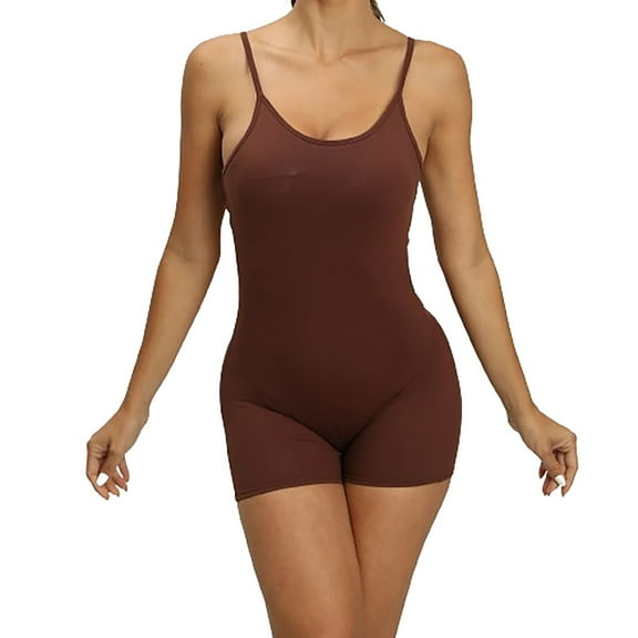 Workout Jumpsuits For Women Sexy Backless Workout One Piece Workout Jumpsuits Tummy Control V Back Yoga Romper Comfy Bodysuits