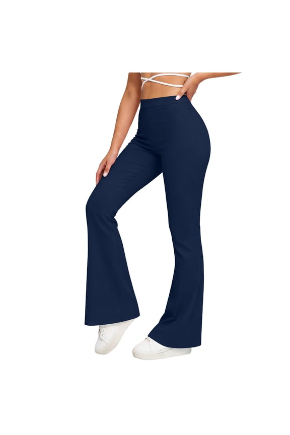 Workout Leggings,Butt Lifting Yoga Pants Women Flare Wide Leg High Waist Stretchy Slim-Fit Leggings Y2k Workout Gym Lounge Pants