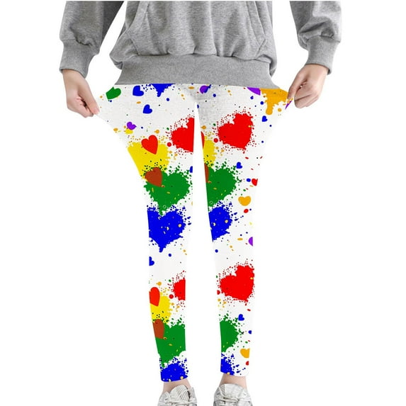 Workout Leggings for Child Girls Leggings for Girls Soft Comfortable Leggings for Kids In 3-8 Years Ankle Length Girls Printed Leggings Multicolor 6 Years