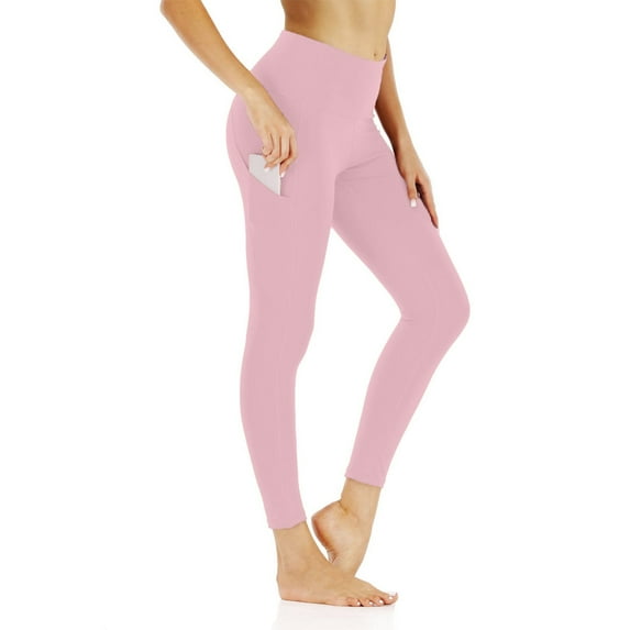 Workout Leggings For Women Solid Color Elastic Lightweight Velvet Yoga Trousers Cozy Soft Casual Tights Tummy Control Running Pants Pink L