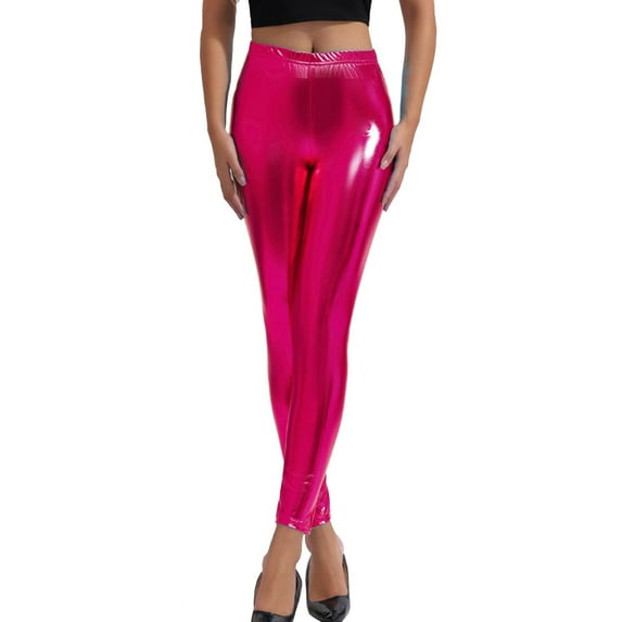 Workout Leggings For Women Solid Color Velvet Slim Fits Elastic High Waisted Yoga Trousers Cozy Soft Tights Tummy Control Running Pants Hot Pink L
