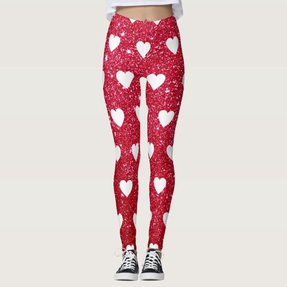 Workout Leggings For Women Valentine Heart Graphics Stretchy High Waisted Yoga Pants Cozy Soft Tummy Control Holiday Casual Tights K L