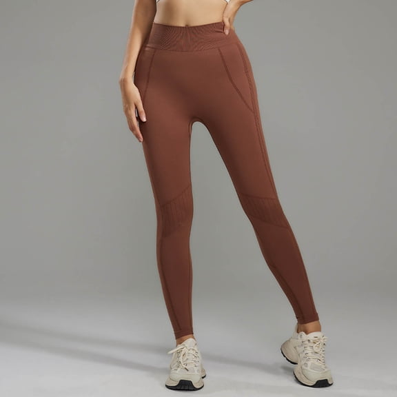 Workout Leggings for Women,Gym Scrunch Lifting Seamless Leggings Non See Through High Waist Seamless Workout Leggings for Lifting Yoga Pants(Coffee,L)