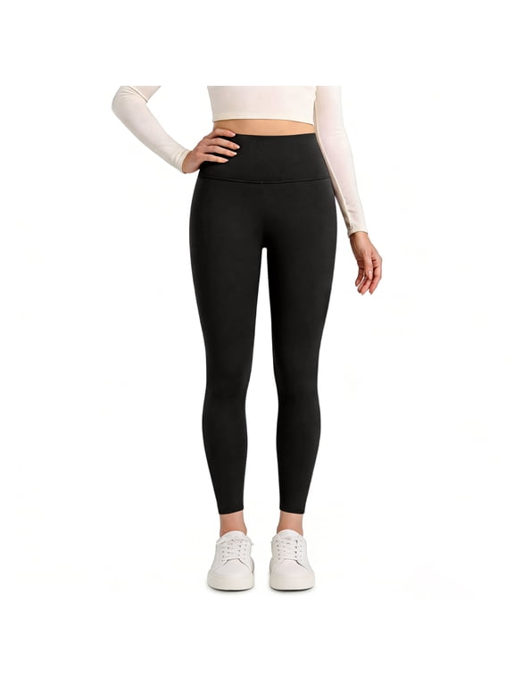 Workout Leggings Womens Yoga Tights 22''/23'' Compression Butt Lift 7/8 Gym Pants Black 2XL