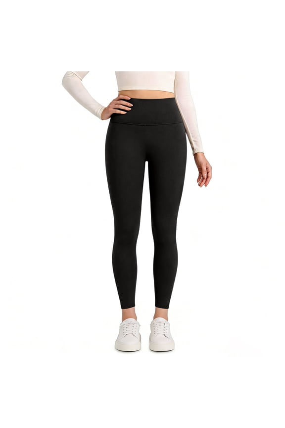 Workout Leggings Womens Yoga Tights 22''/23'' Compression Butt Lift 7/8 Gym Pants Black M