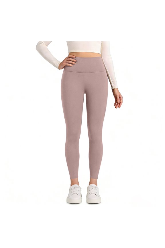 Workout Leggings Womens Yoga Tights 22''/23'' Compression Butt Lift 7/8 Gym Pants Camel L