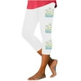 thumbnail image 1 of Workout Leggings for Women Floral Print Capris High Waist Yoga Leggings Stretch Active Casual Pants Summer Beach Capri Pants, 1 of 4