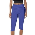 thumbnail image 1 of Workout Leggings for Women Fold Over High Waisted Stretch Casual Bottoms Summer Athletic Yoga Capris Pants Trendy, 1 of 4