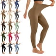 thumbnail image 1 of Workout Leggings for Women - High Waisted Yoga Pants Tummy Control Compression for Running Brown S, 1 of 4