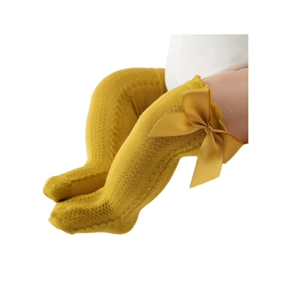 Cenuakty Infant Girls Socks, Cute Bowknot Decoration Knee-Length Knitted Lolita Socks for 0-2 Years Old