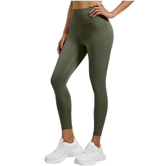 Workout Leggings for Women Soft High Waist Seamless Stretch Yoga Gym Pant Tight Fit Ankle Length Activewear (3XL, Army Green)