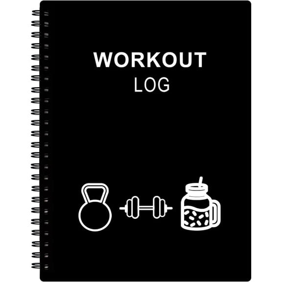 Workout Log for Women & Men - A5 Fitness Planner/Journal to Track , Workout Journal for GYM, Bodybuilding Progress - Daily & Wellness , Black