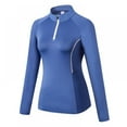 thumbnail image 1 of Workout Long Sleeve Shirts for Women - Yoga Running Tops Quarter Zip Pullover Exercise T-Shirts, 1 of 4