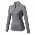 thumbnail image 1 of Workout Long Sleeve Shirts for Women - Yoga Running Tops Quarter Zip Pullover Exercise T-Shirts, 1 of 5