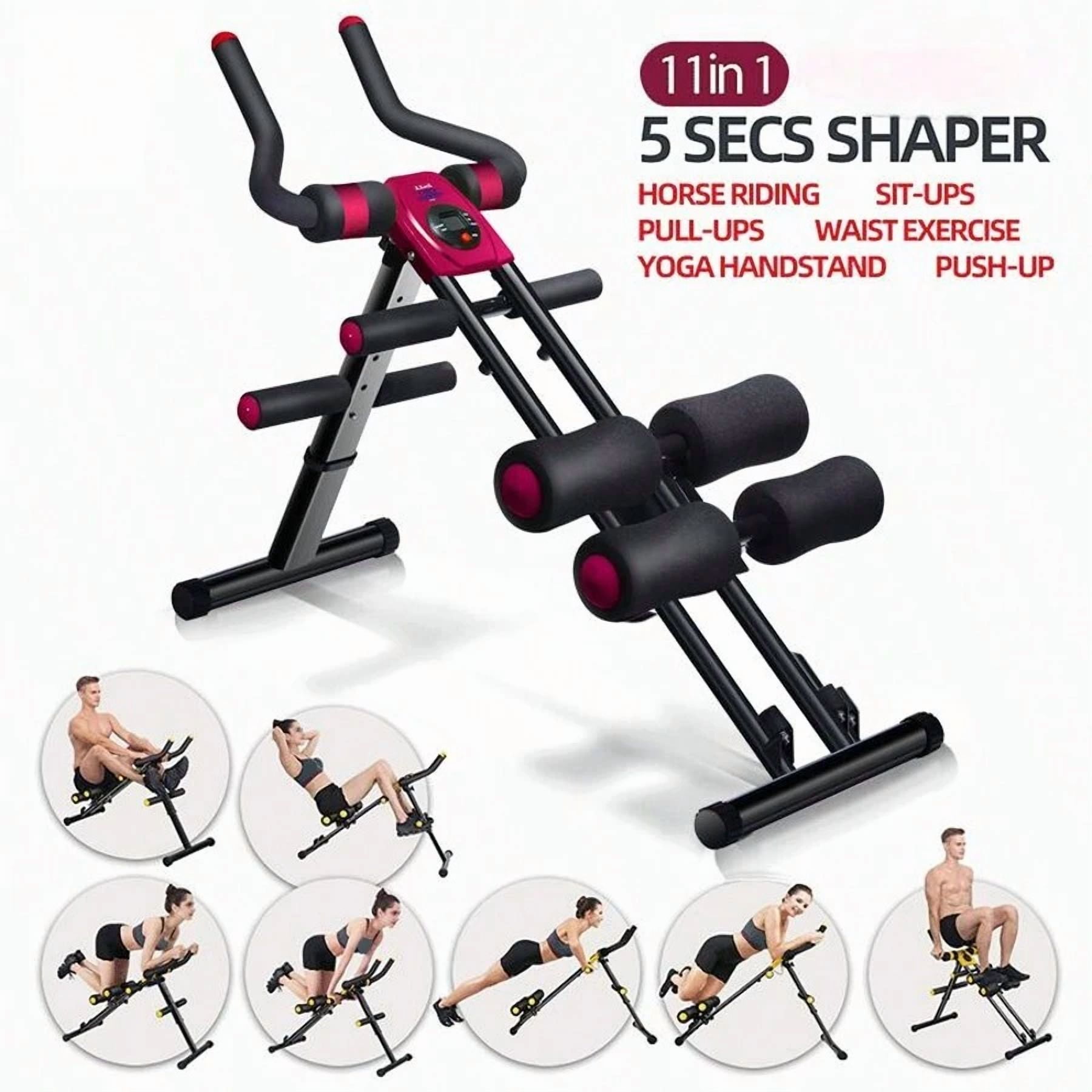 Abdominal Crunch Machine - Home Gym Equipment With Resistance Bands, Adjustable, Foldable