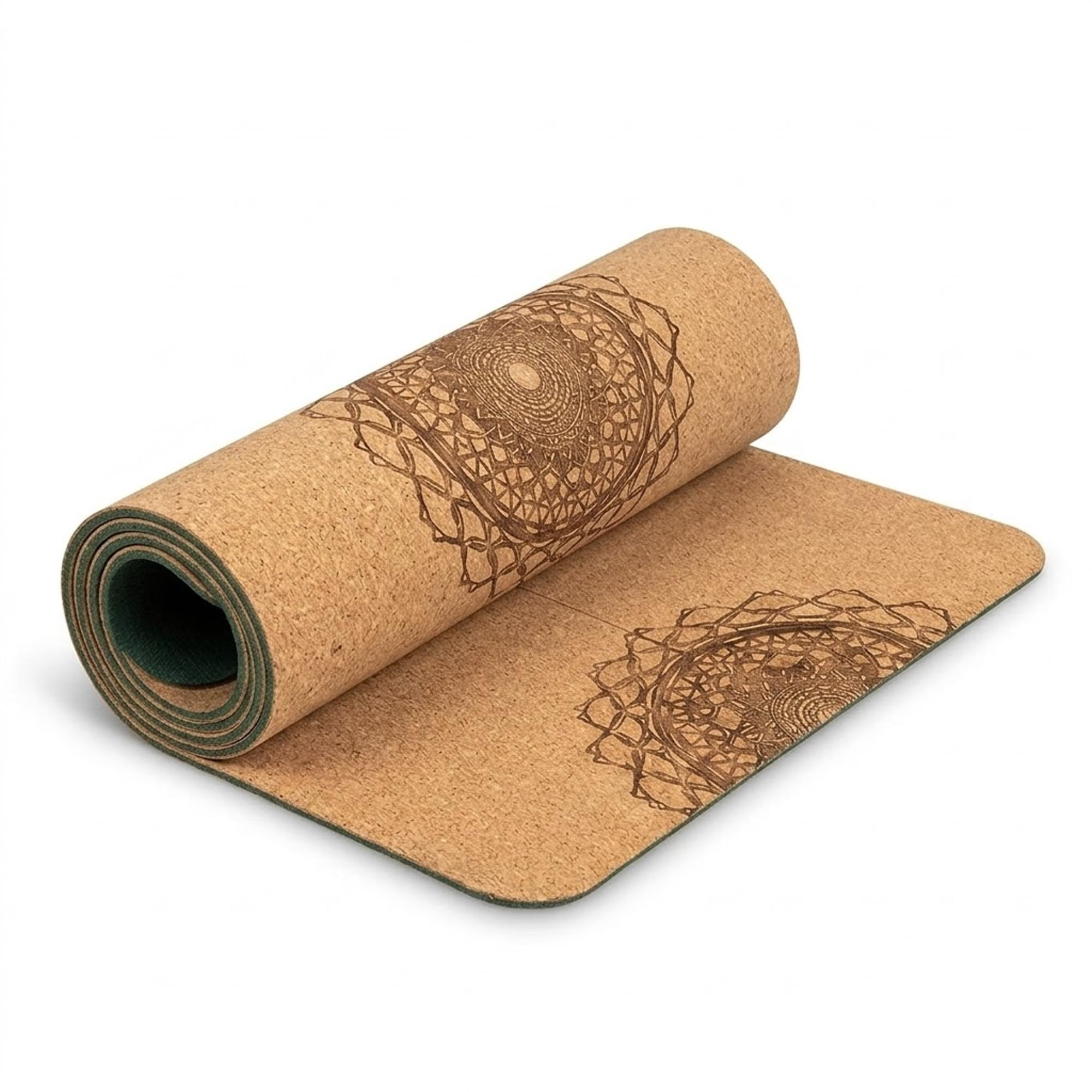 Workout Mat With Carrying Strap - 6mm Thick Cork Yoga (72" X 24") Non-slip For Home  Gym Fitness & Hot Lightweight Cushioned Durable Sweat-resistant By