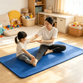 thumbnail image 1 of Workout Mat Durable Ribbed Surface Pilates Pad, Lightweight Non‑Tear Exercise Mat for Indoor Home Gym Daily Fitness Use (Blue), 1 of 5