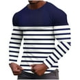 thumbnail image 1 of Workout Mens Yoga Shirts Fashion Plaid Waffle Knit T Shirt Quick Dry Moisture Wicking Basic Tees Long Sleeve Casual Tops Navy M, 1 of 5