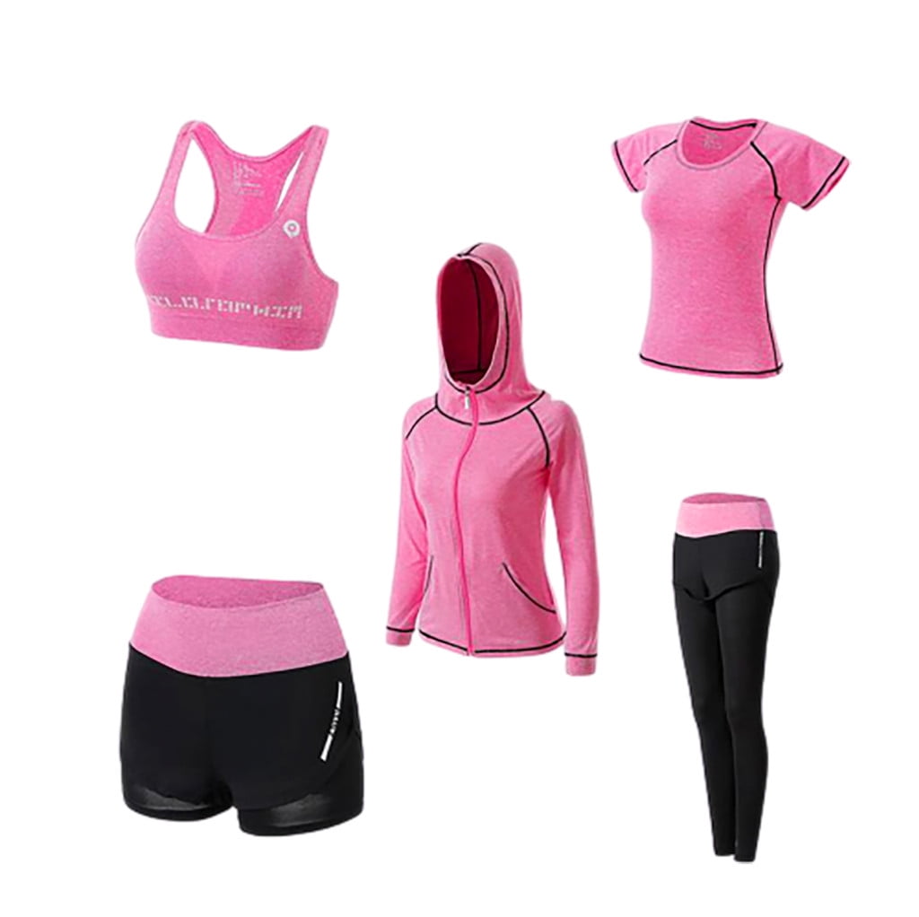 Inmarces Workout Sets for Women 5 PCS Yoga Outfits Activewear Tracksuit Sets,  Black01, Small : : Clothing, Shoes & Accessories