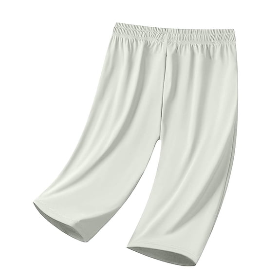 Workout Pants Women Drawstring Elastic Waist Capris Solid Color Straight Leg Pants Lightweight Casual Summer Athletic Wear