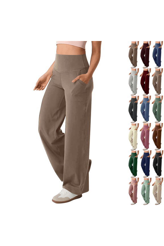 Workout Pants Women High Waist Stretch Straight Leg Yoga Pant Running Gym Fitness Compression Comfort Womens Activewear