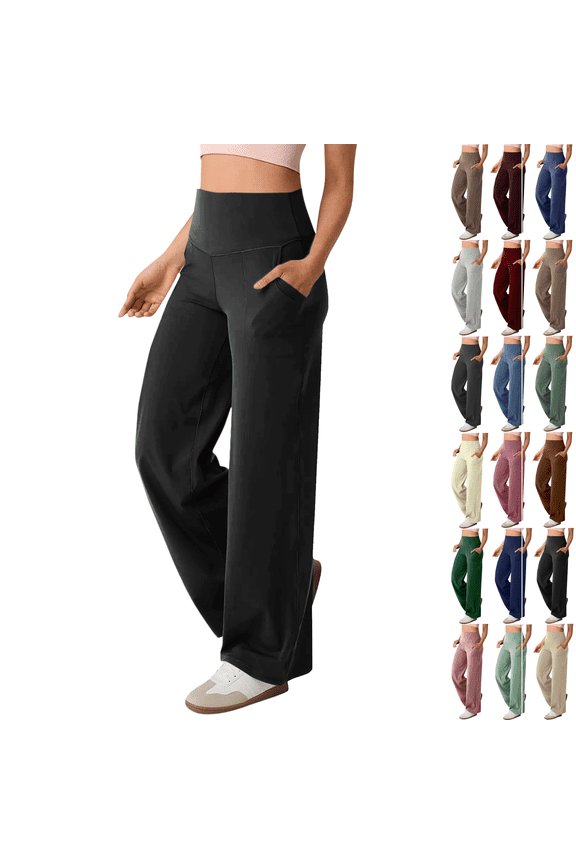 Workout Pants Women High Waist Stretch Straight Leg Yoga Pant Running Gym Fitness Compression Comfort Womens Activewear