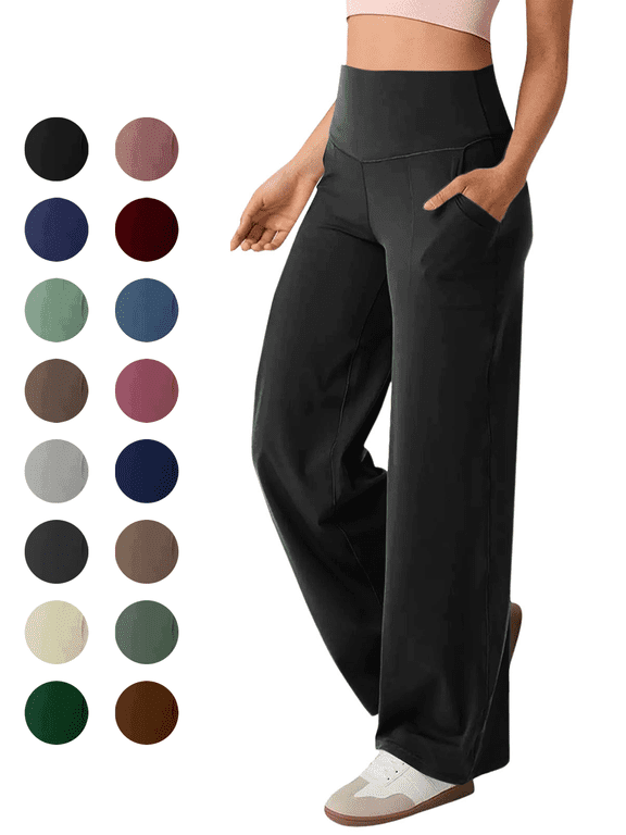 Workout Pants Women High Waist Stretch Straight Leg Yoga Pant Running Gym Fitness Compression Comfort Womens Activewear