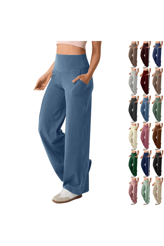 Workout Pants Women High Waist Stretch Straight Leg Yoga Pant Running Gym Fitness Compression Comfort Womens Activewear