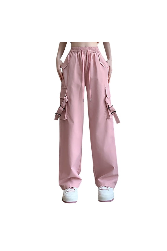Workout Pants Women Sevevn Women's Cargo Pants Baggy Pants Joggers Trendy Stretchy High Waist Wide Leg Trousers with Pockets