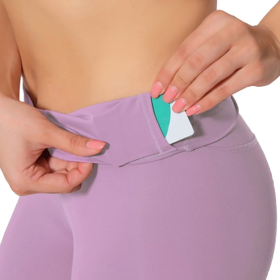 Workout Pants Women Sports Pocket Fitness Out Running Beach Vacation Clothes for Women,Purple,L
