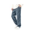 thumbnail image 1 of Workout Pants for Men Jerdar Men's Solid Color Corduroy Casual Pants, Elastic Waist Loose Straight Long Trousers with Side Pockets, 1 of 6