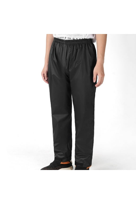 Workout Pants for Men Solid Color Mid Waisted Rain Pants Riding Thickened Rainproof Double Layer Breathable Track Pants for Travel Training Running