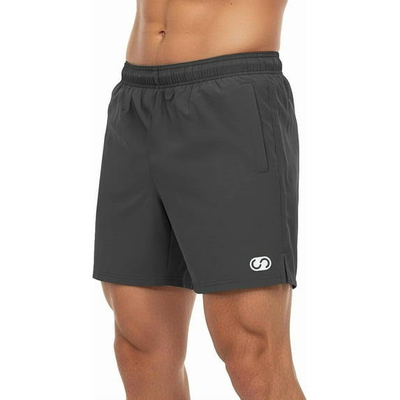 Soja Essentials Running Shorts, Quick Dry Athletic Shorts for Men, 5”, L, Dark Gray