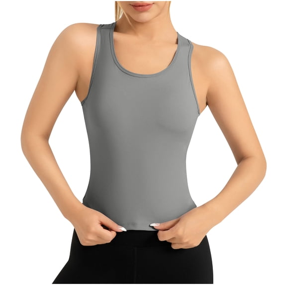 Workout Racerback Tank Tops for Women, Lightweight Sleeveless Thick Strap Gym Camisole Casual Athletic Yoga Shirts