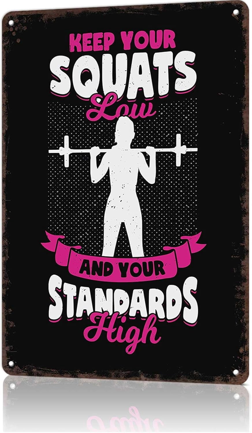 Workout Room Metal Sign Weightlifting Girl Design Vintage Metal Tin ...