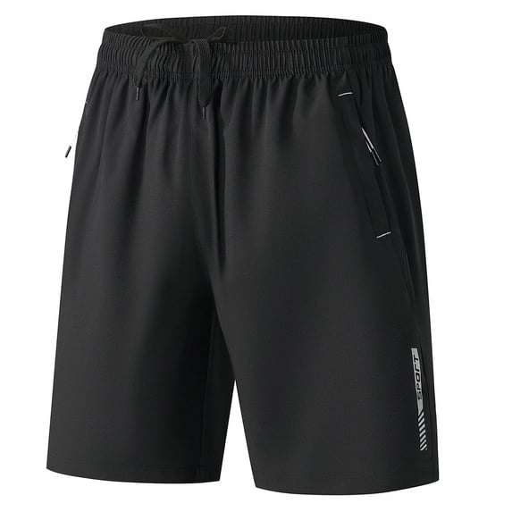Workout Running Shorts Mens Quick Dry Active Shorts with Pockets, Lightweight, Breathable 7" Shorts Black XL