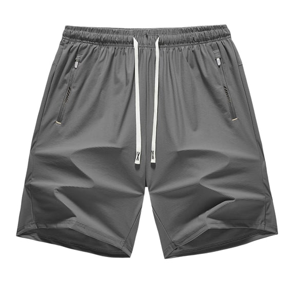 Workout Running Shorts for Men Ice Silk Athletic Gym Quick Dry Sports Shorts with Zipper Pockets