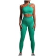 thumbnail image 1 of Workout Sets for Women qolati 2 Piece Yoga Outfits Ribbed Seamless One Shoulder Crop Tank and High Waist Yoga Leggings Sweatsuits Stretchy Activewear Matching Set for Gyms, Fitness, Running, 1 of 4