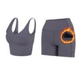 thumbnail image 1 of Workout Sets for Women 2 Piece Seamless Ribbed Crop Tank High Waist Shorts Yoga Outfits (XX-Large, Charcoal), 1 of 7