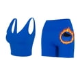 thumbnail image 1 of Workout Sets for Women 2 Piece Seamless Ribbed Crop Tank High Waist Shorts Yoga Outfits (XX-Large, True Royal Blue), 1 of 7