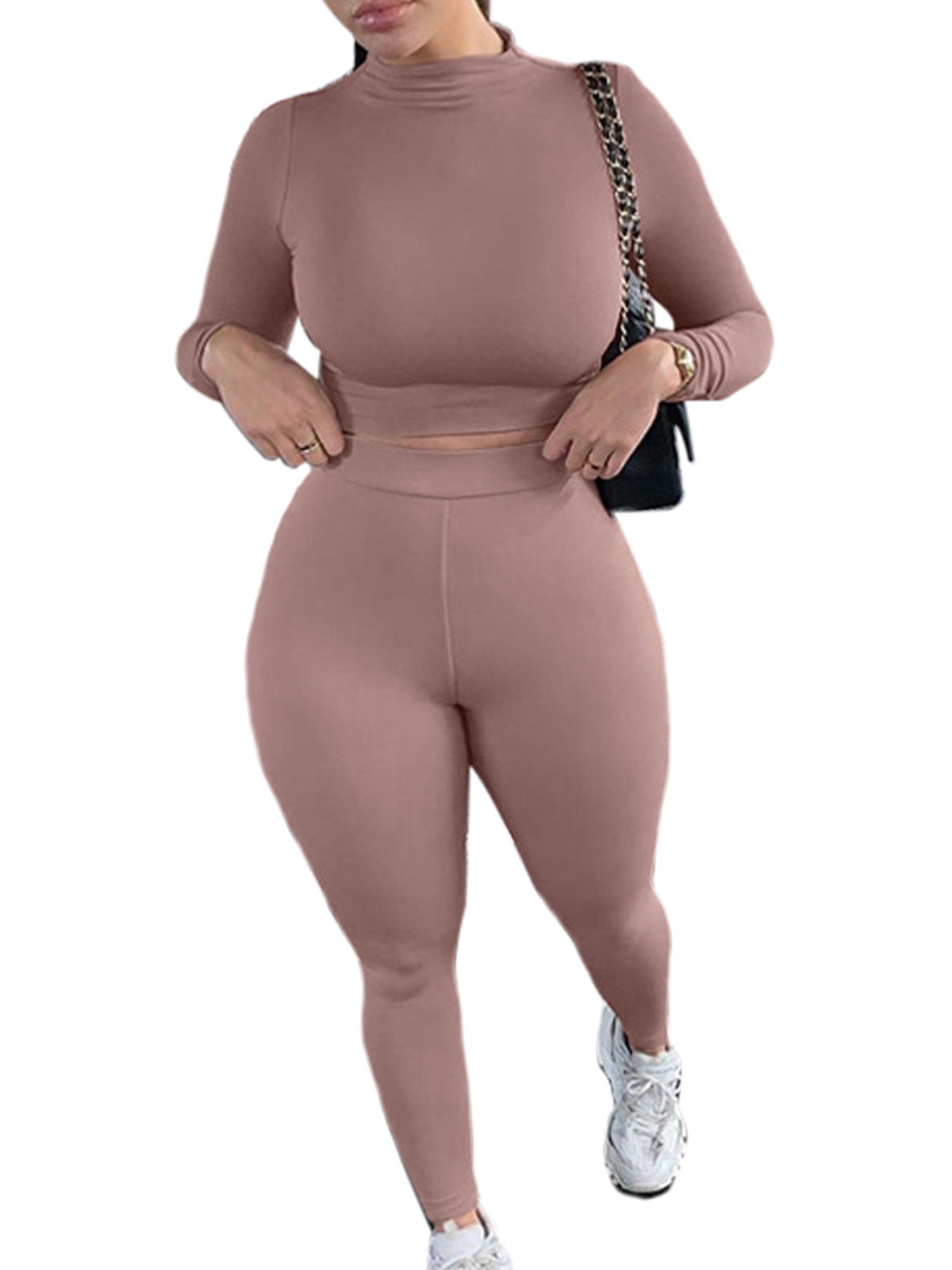 Seamless Sportswear for Women, Women's Fitness Clothing, Tracksuit Set,  2-Piece Sports Crop Top and Seamless Leggings, Tracksuit, Yoga Set, High  Waist, Long Sleeve, Casual Sports Suit : : Fashion