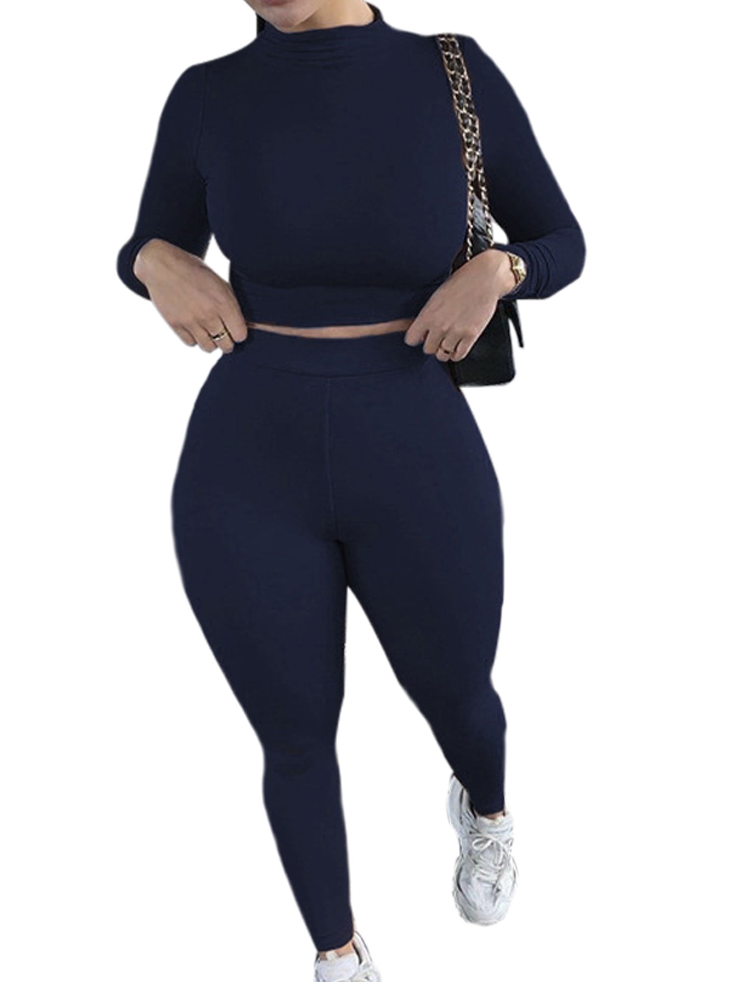 SPNEC Seamless Yoga Set Women Two 2 Piece Long Sleeve Crop Top T-Shirt  Leggings Sportsuit Workout Outfit Clothes Gym Wear Sport Sets (Size :  Medium)