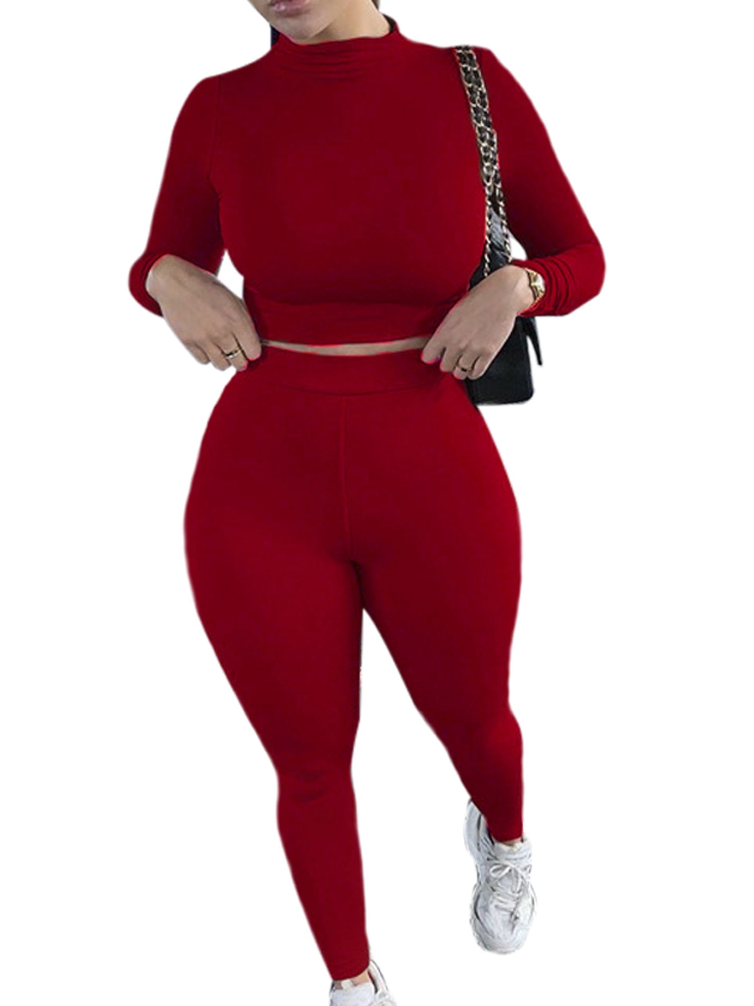 Workout Sets for Women 2 Piece Seamless Yoga Outfit Tracksuit