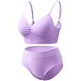 thumbnail image 1 of Workout Sets for Women 2 Piece Solid Color Strappy Sports Bra High Waist Shorts Gym Yoga Outfits Purple, 1 of 2