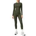 thumbnail image 1 of Workout Sets for Women Quick-Dry Long Sleeve Yoga Set 2 Piece Activewear for Gym, Workout and Running 01 L, 1 of 5