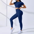 thumbnail image 1 of Workout Sets for Women Seamless Stretchy Tracksuit High Waisted Leggings and Crop Tops Athletic Yoga Biker Gym 2 Piece Sets S-XL, 1 of 4