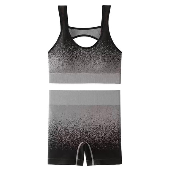 Workout Sets for Women Sevevn Women's Seamless Workout Sets 2 Piece Yoga Sports Bra and High Waisted Biker Shorts Outfit Black Free Size
