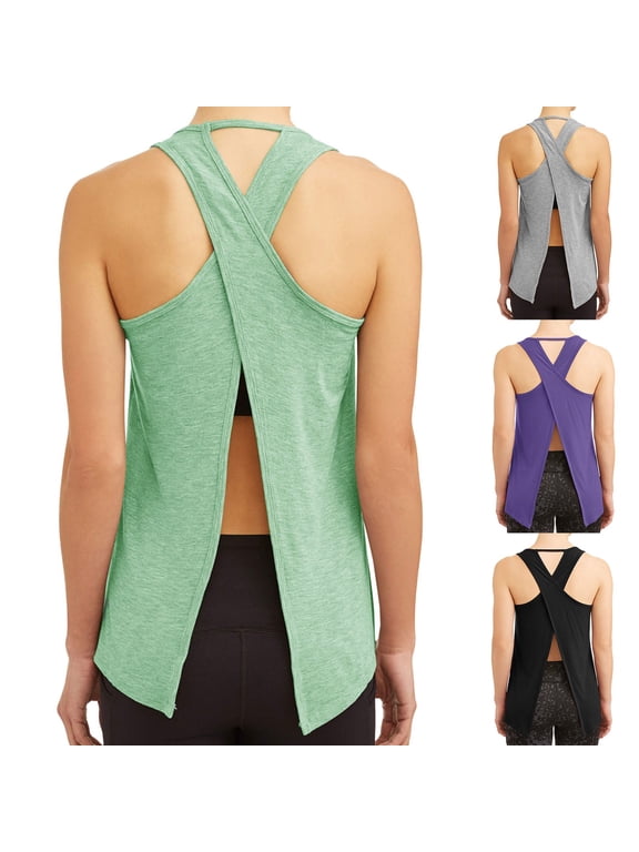 Workout Shirt Women Sleeveless Summer Athletic Tank Tops Scoop Neck Basic Undershirt Workout Sports Shirts Loose Fit Racerback Breathable Tee (Green,XXL)