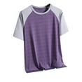 thumbnail image 1 of Workout Shirt for Men Ice Silk Quick Drt Short Sleeve Active Athletic Summer Gym Shirt Purple XXL, 1 of 7