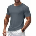 thumbnail image 1 of Workout Shirts For Men Short Sleeve Athletic Active Tops Quick Dry Crew Neck T Shirt Breathable For Running (3XL, Dark Gray), 1 of 5